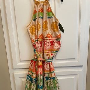 Farm Rio Rainbow Sunset Maxi Dress, NWT, size medium